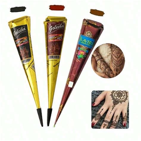 1 3Pcs Henna Tattoo Paste Brown Black Red Temporary Henna Tattoo 1 3Pcs Henna Tattoo Paste Brown Black Red Temporary Henna Tattoo