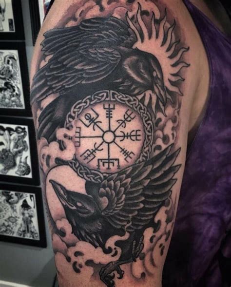 10 Hugin And Munin Tattoo Ideas Huginn And Muninn Chest Tattoo