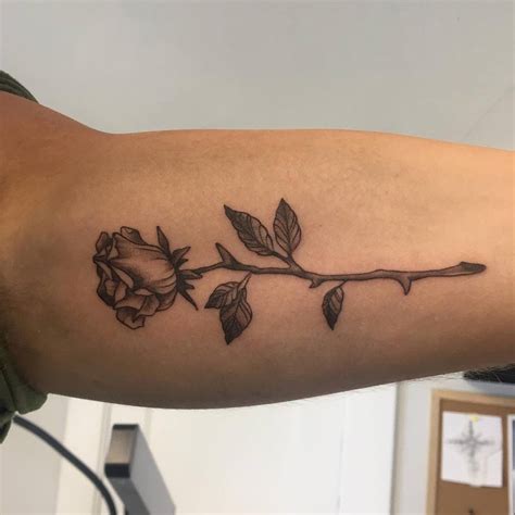 19 Rose With Long Stem Tattoo Enduring Symbolism