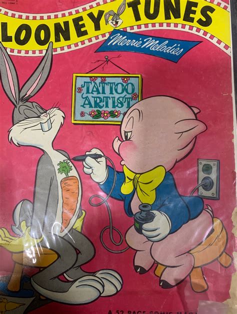 1950 S Looney Tunes Magazine Porky Pig Tattooing Bugs Bunny Tattoo Memorabilia 1950 S Looney Tunes Magazine Porky Pig Tattooing Bugs Bunny Tattoo Memorabilia
