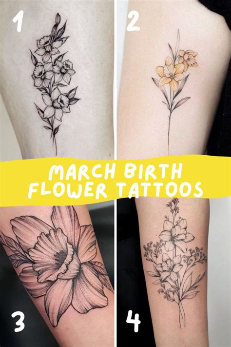 25 March Birth Flower Tattoos Daffodils Tattoo Glee
