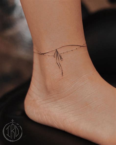 25 Simple And Small Tattoo Designs For Women Ankle Bracelet Tattoo
