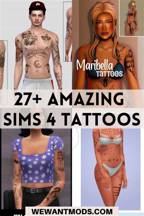 27 Sims 4 Tattoos Epic Ink Your Sims Can Flaunt We Want Mods