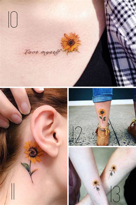 29 Small Sunflower Tattoo Ideas Designs Sunflower Tattoo Small