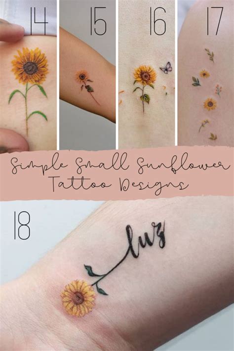 29 Small Sunflower Tattoo Ideas Designs Tattooglee Sunflower