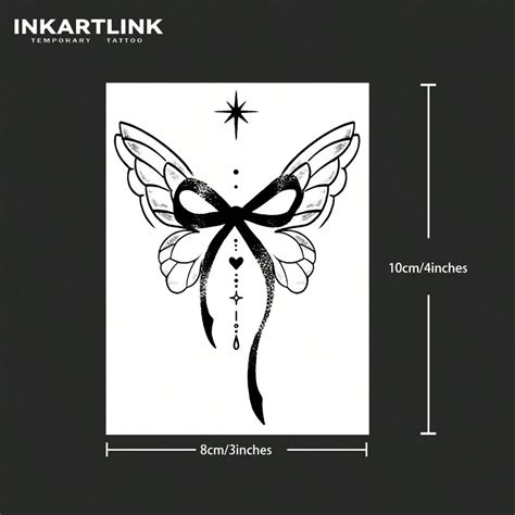 3 Sheets Semi Permanent Tattoo Butterfly 3 2 X 3 2 Lasting 1 2 We