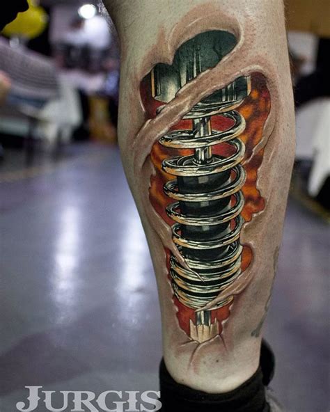 3D Tattoo Designs On Leg