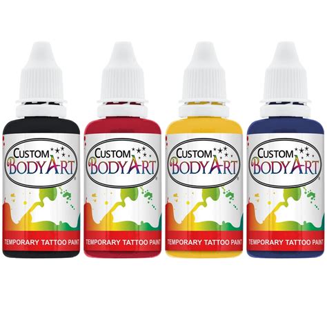 4 Primary Color Airbrush Temporary Tattoo Body Painting Set Black Red 4 Primary Color Airbrush Temporary Tattoo Body Painting Set Black Red