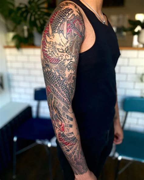 54 Alluring Dragon Sleeve Tattoo Ideas To Get In 2024 54 Alluring Dragon Sleeve Tattoo Ideas To Get In 2024