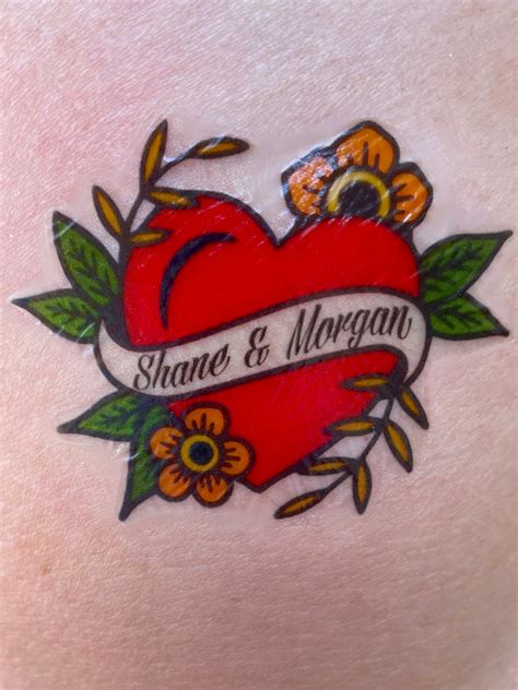 8 Heart Name Tattoos Custom Temporary Tattoo Sheet Traditional Heart 8 Heart Name Tattoos Custom Temporary Tattoo Sheet Traditional Heart