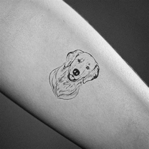 A Minimal Tattoo Of A Golden Retriever Amp 39 S Head In Black Ink A Minimal Tattoo Of A Golden Retriever Amp 39 S Head In Black Ink