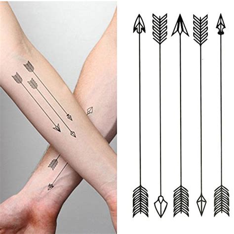 Amazon Com Oottati Small Cute Temporary Tattoo Arrow Arm Set Of 2 Beauty Personal Care