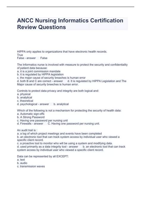 Ancc Health Informatics