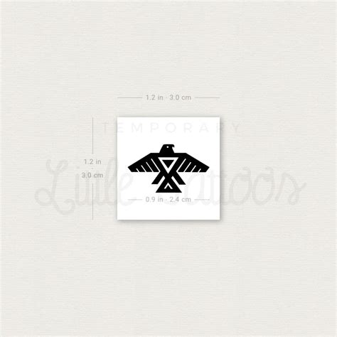 Anishinaabe Thunderbird Temporary Tattoo Set Of 3 Little Tattoos