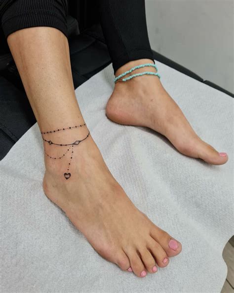 Ankle Tattoo Charm Bracelet