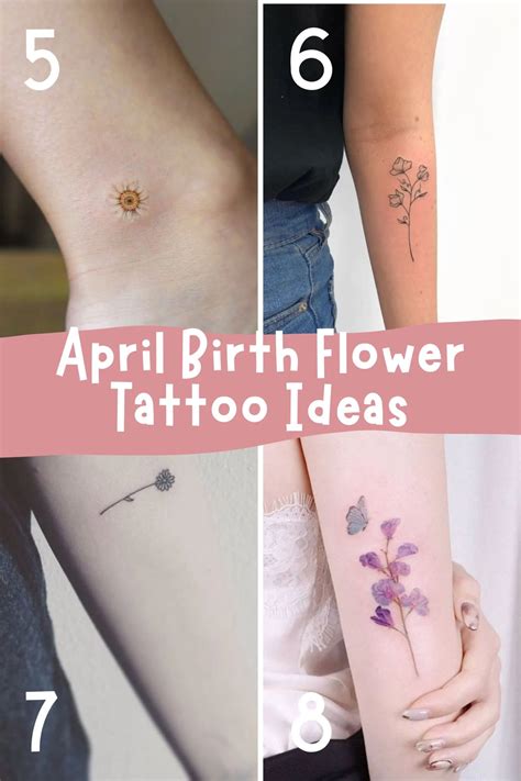April Birth Flower Tattoo