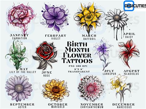 August Birth Month Flower Tattoo