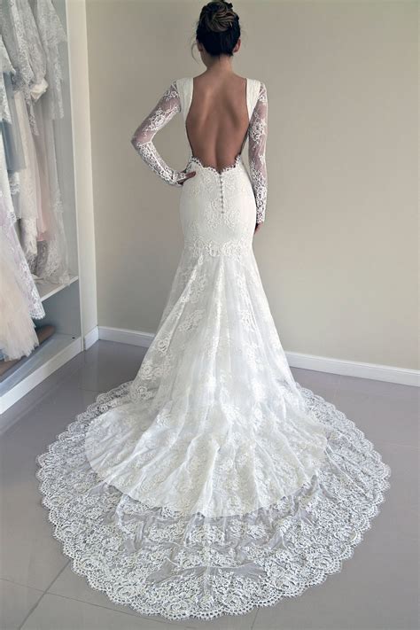 Backless Lace Dress Wedding Chic Trends