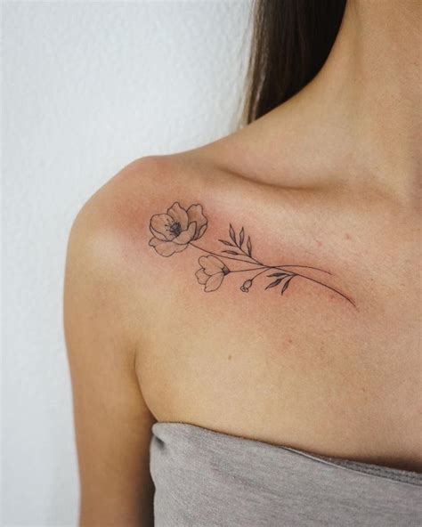 Beautiful Clavicle Tattoo Ideas For Women And Men Floral Minimal And