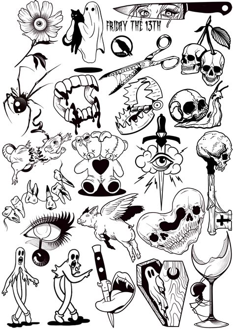 Best 12 Friday The 13Th Flash Tattoo Sheet Artofit Best 12 Friday The 13Th Flash Tattoo Sheet Artofit