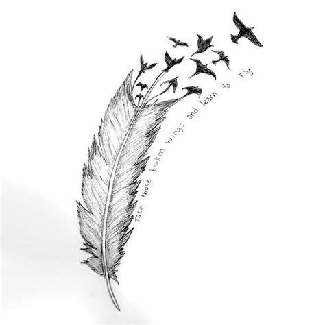 Best Feather Turning Into Birds Tattoo Design Best Feather Turning Into Birds Tattoo Design