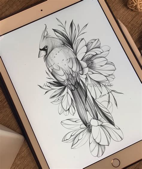 Bird Tattoo Stencil
