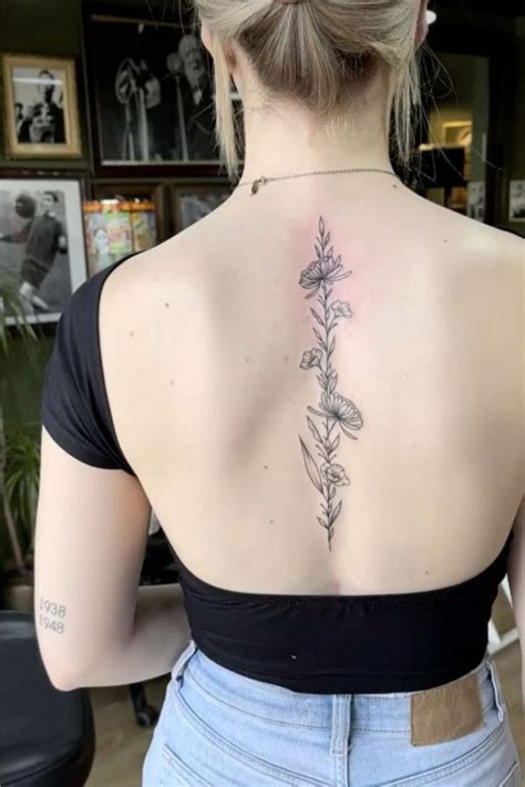 Birth Flower Spine Tattoo Small Tattoos Spine Tattoos For Women Birth Flower Spine Tattoo Small Tattoos Spine Tattoos For Women