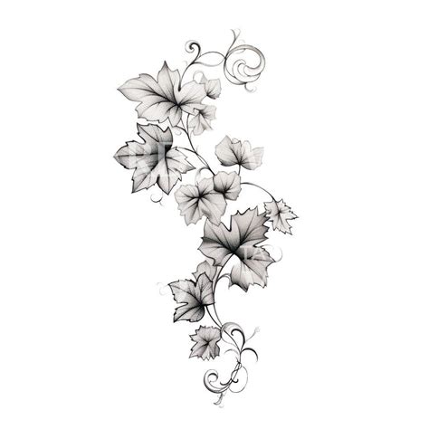 Black And Grey Ivy Tattoo Design Tattoos Wizard Designs