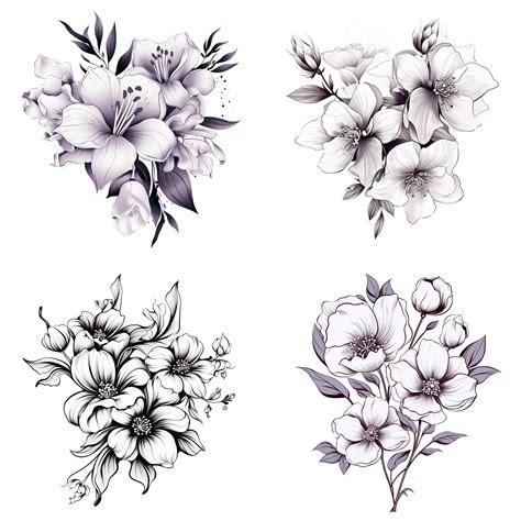 Black And White Flower Tattoo Drawing Black And White Flower Tattoo Drawing