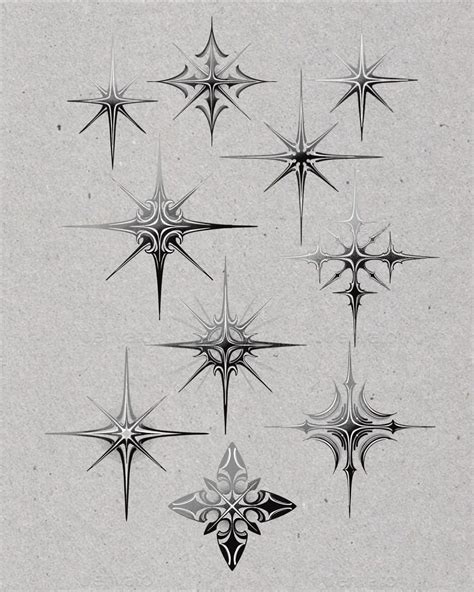 Black And White Star Tattoo Flash Art Black And White Star Tattoo Flash Art
