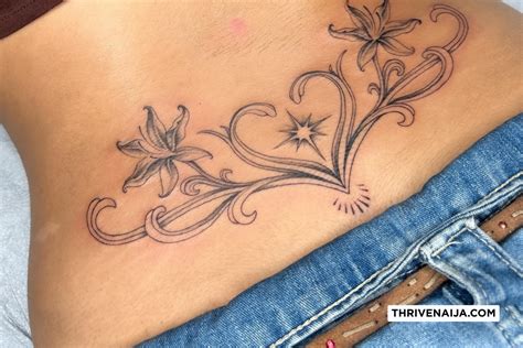 Black Neotribal Heart Tramp Stamp Tattoo Inspo Tramp Stamp Tattoos