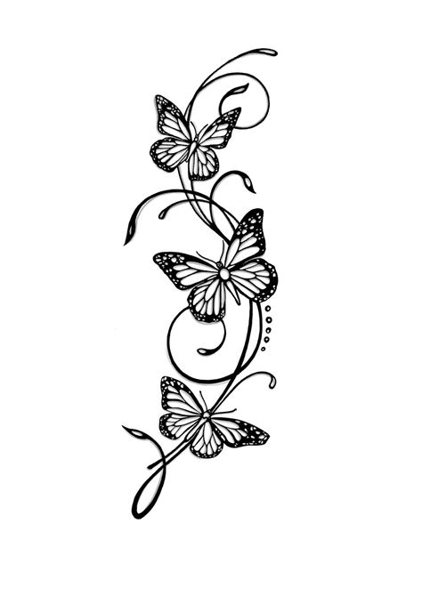 Butterfly Vine Tattoo Design Butterfly Vine Tattoo Design