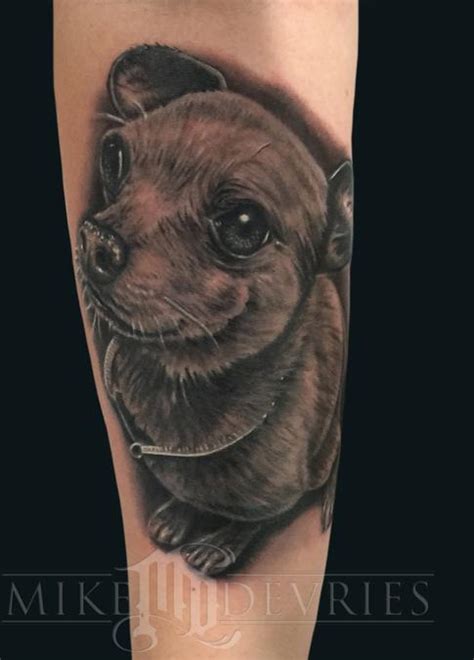 Chihuahua And Pitbull By Mike Devries Tattoonow Chihuahua And Pitbull By Mike Devries Tattoonow