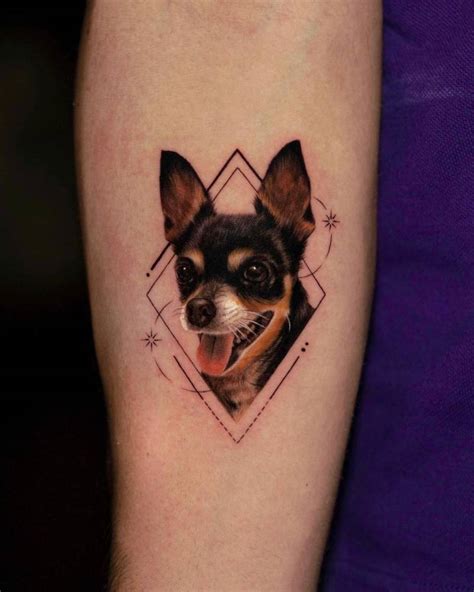 Chihuahua Portrait Tattoo Located On The Inner Forearm Chihuahua Portrait Tattoo Located On The Inner Forearm