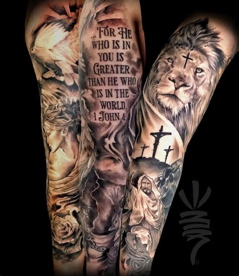 Christian Forearm Sleeve Tattoos