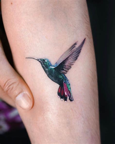 Colorful Tribal Hummingbird Tattoo
