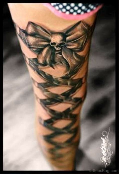 Corset Leg Tattoos Corset Tattoo Back Of Leg Tattoos Ribbon Tattoos