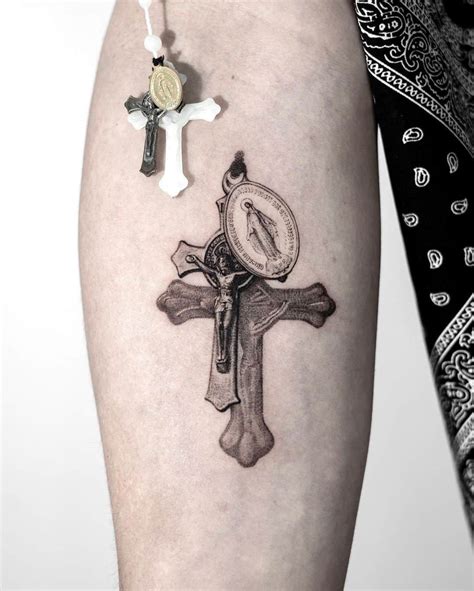 Crucifix Tattoo Ideas 730 Black Cross Tattoo Designs Background Stock