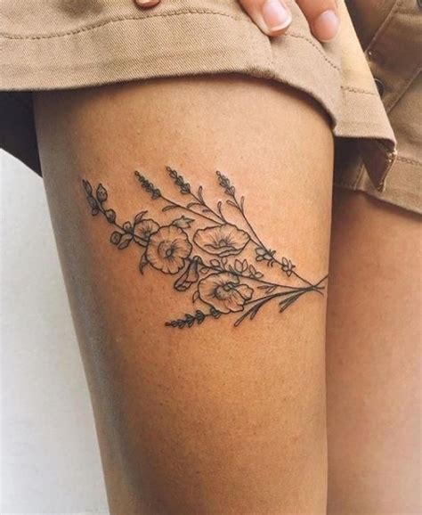 Cute Small Tattoos On Thigh