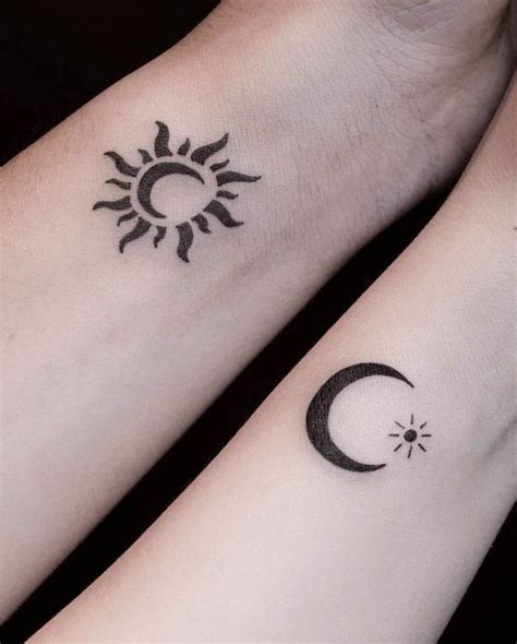 Cute Sun Moon Tattoo Matching Friendship Tattoos Moon Tattoo Cute Sun Moon Tattoo Matching Friendship Tattoos Moon Tattoo