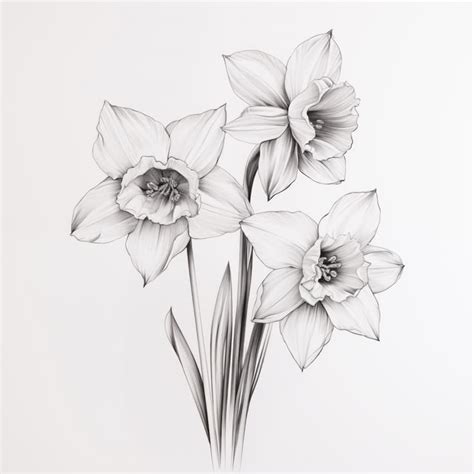 Daffodil Drawing Tattoo Daffodil Tattoo Flower Drawing Flower