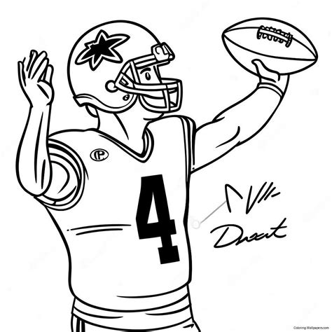 Dak Prescott Throwing Football Coloring Page 41674 32939 Dak Prescott Throwing Football Coloring Page 41674 32939