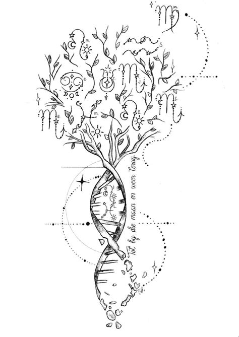 Dna Family Zodiac Tree Tattoo Designs In 2024 Family Tree Tattoo
