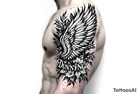 Dunning Details Include On Left Arm Name In White Color Angel Wing