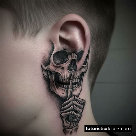 Ear Skull Tattoo Realistic Minimalist Amp 3D Styles Ear Skull Tattoo Realistic Minimalist Amp 3D Styles