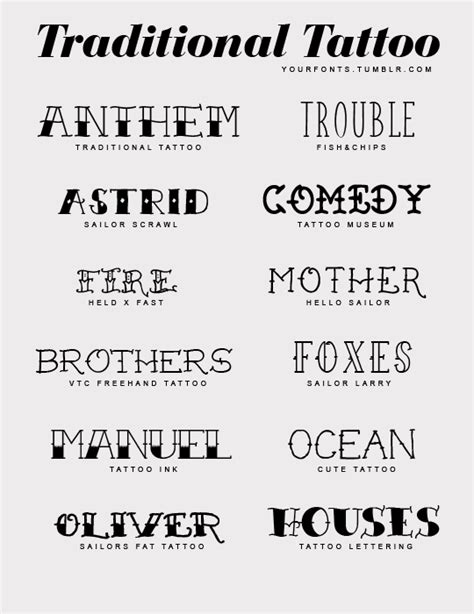 Enjoy Tattoo Word Fonts Tattoo Lettering Styles Traditional Tattoo