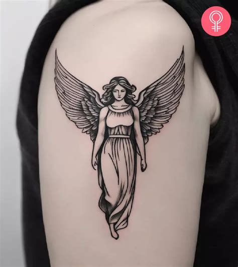 Feminine Guardian Angel Tattoo