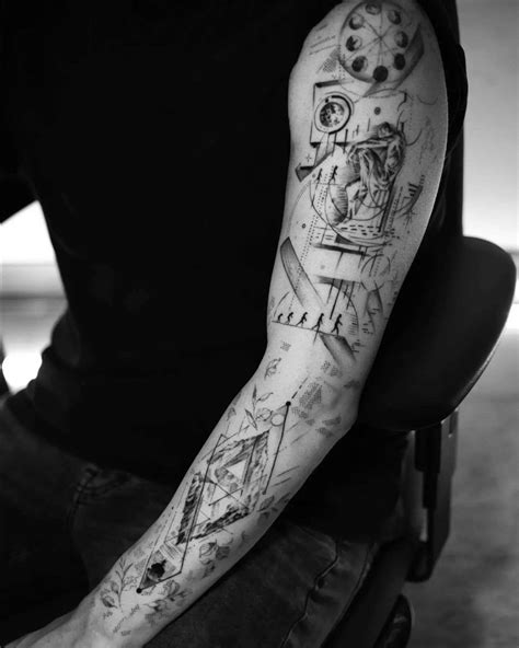 Fine Line Black And Gray Realism Tattoo By