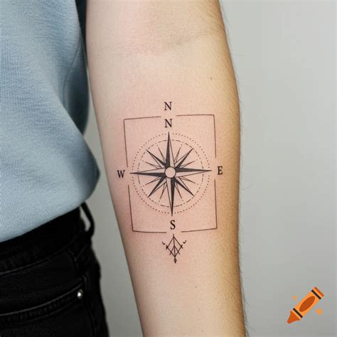 Fine Line Compass Tattoo Design On Craiyon Fine Line Compass Tattoo Design On Craiyon