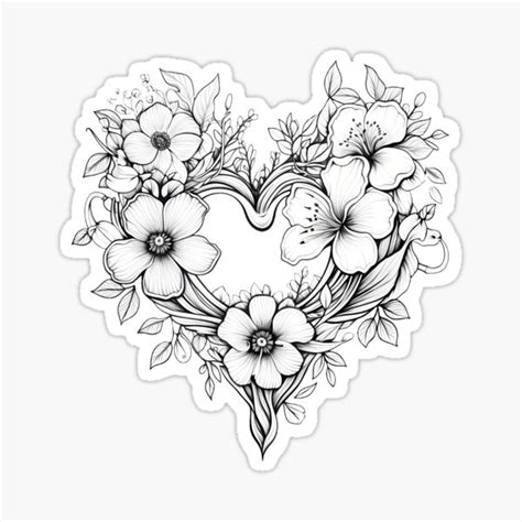 Floral Heart Tattoo Design Sticker For Sale By Twxstedstxckers Redbubble Floral Heart Tattoo Design Sticker For Sale By Twxstedstxckers Redbubble